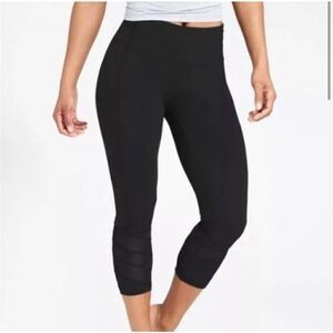 Athleta Mantra Black leggings criss cross S